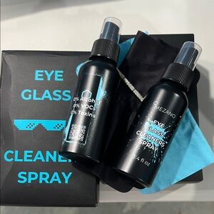 Mezano Eye Glass Cleaner Spray Duo - Black with Aqua Accents Glass screwdriver.